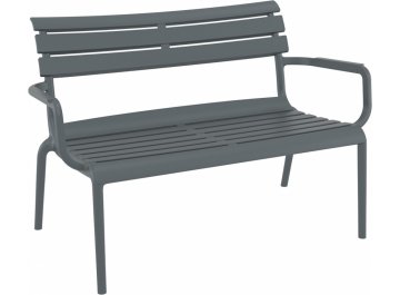 Диван пластиковый двухместный Paris Lounge темно-серый