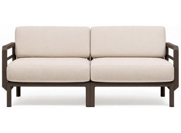 Диван пластиковый с подушками Maximo 2 терра / жемчуг