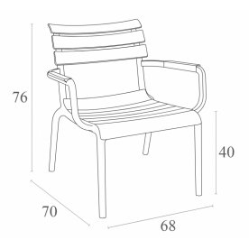 Кресло лаунж пластиковое Paris Lounge марсала