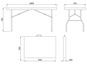 Пластиковый стол 180х75.5х73