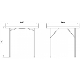Пластиковый стол 86х86х74