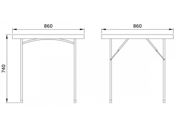 Пластиковый стол 86х86х74
