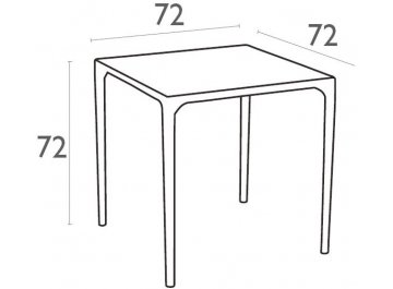 Стол пластиковый Mango Alu