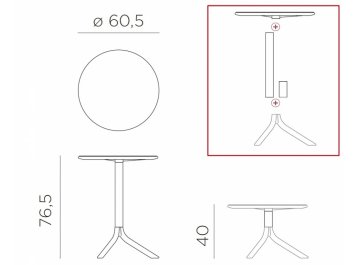 Стол пластиковый обеденный Spritz + Spritz Mini красный