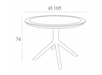 Стол пластиковый Sky Table Ø105