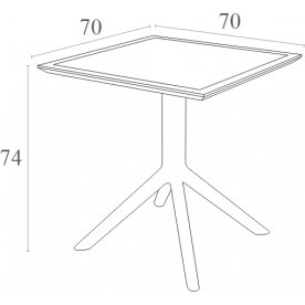 Стол пластиковый Sky Table 70