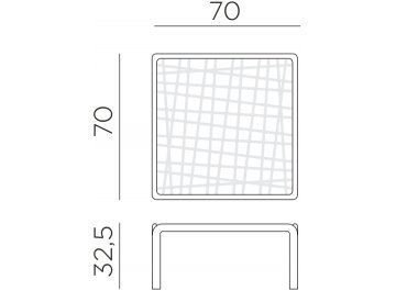 Столик пластиковый кофейный Komodo Tavolino агава