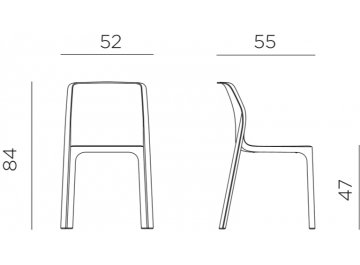 Стул пластиковый Bit коралловый