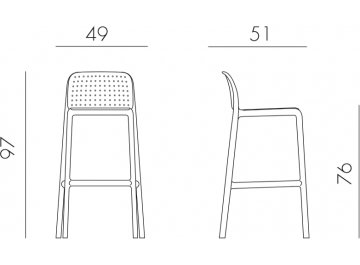 Стул пластиковый барный Lido агава
