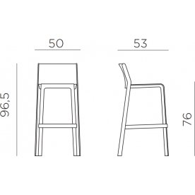 Стул пластиковый барный Trill Stool тортора