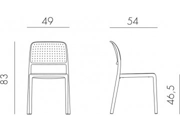 Стул пластиковый Bora Bistrot антрацит