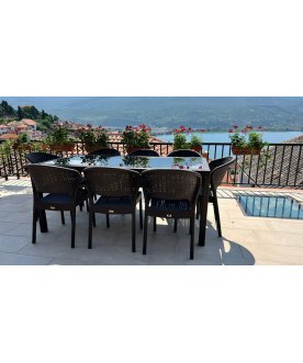 Стул пластиковый плетеный Daytona коричневый