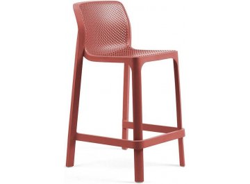 Стул пластиковый полубарный Net Stool Mini коралловый