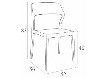 Стул пластиковый Snow темно-серый / темно-серый