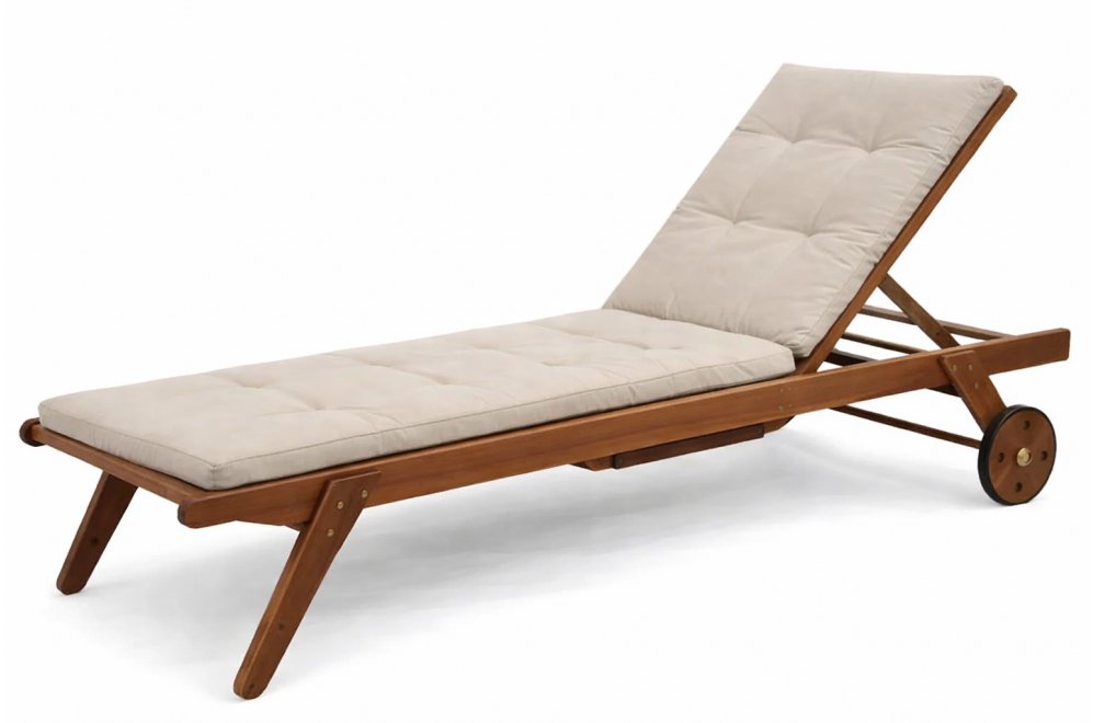 Шезлонг-лежак A37B бежевый