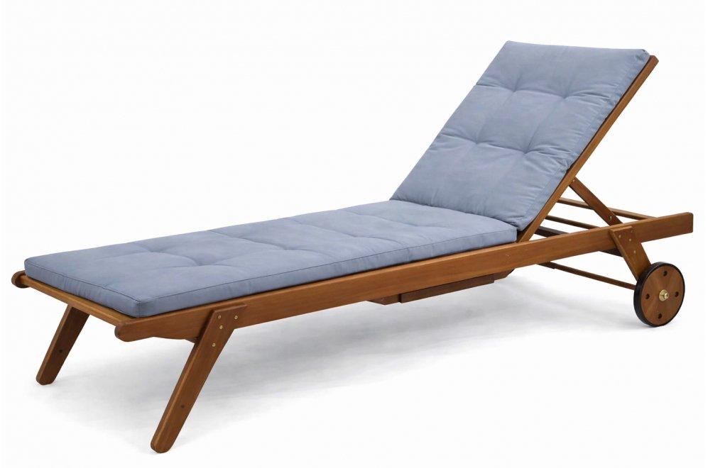 Шезлонг-лежак A37C серый / голубой