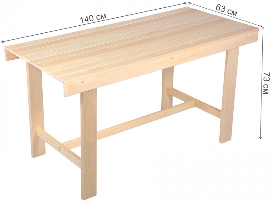 Деревянный стол Банные штучки 140 см разборный шлифованный