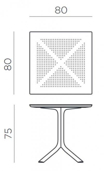 Пластиковый стол Clip 80 антрацит