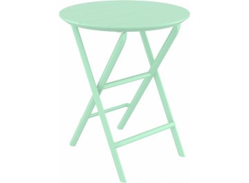 Стол пластиковый складной Helen Folding Table Ø60 опаловый зеленый