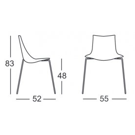 Пластиковый стул Zebra Bicolore 4 legs