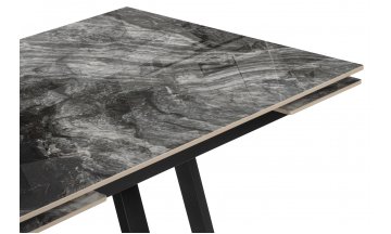 Керамический стол Силлем 120(180)х80 риальто серый темный / черный