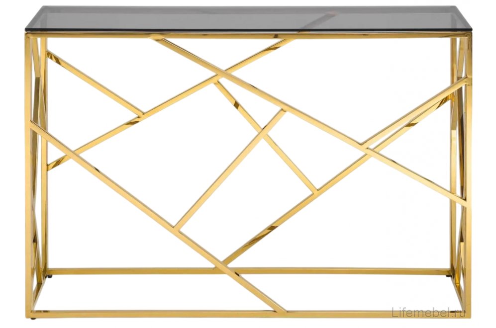 Консоль Париж стекло smoke / золото