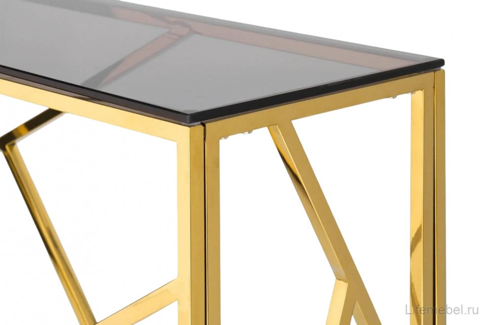 Консоль Париж стекло smoke / золото