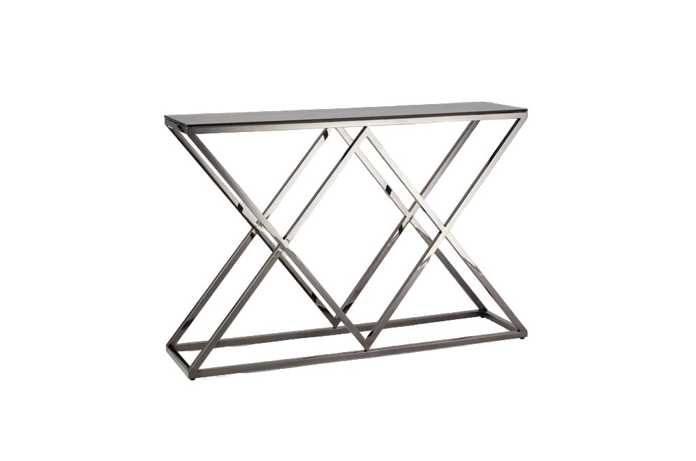 Консоль Президиум стекло smoke / сталь темный хром