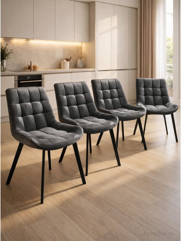 Комплект стульев Форт 4 шт темно-серый / черный