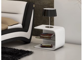 Тумба прикроватная Eduardo белая   - Уцененный экземпляр