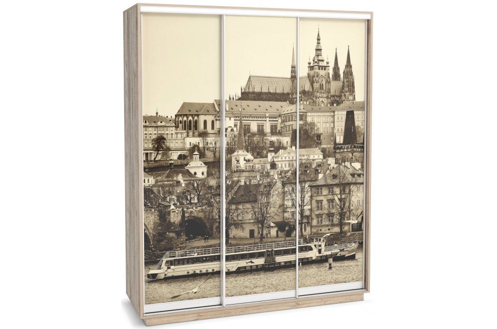 Шкаф-купе Леон-2 1770 Прага дуб бонифаций