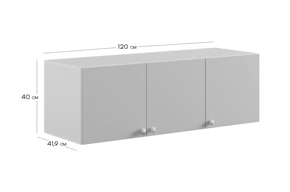 Шкаф навесной трехдверный Милана белое дерево / сакура