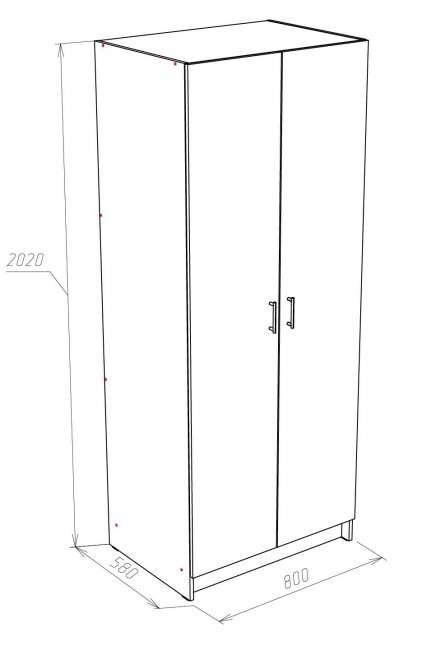 Шкаф двухдверный Хай-тек 80 см венге