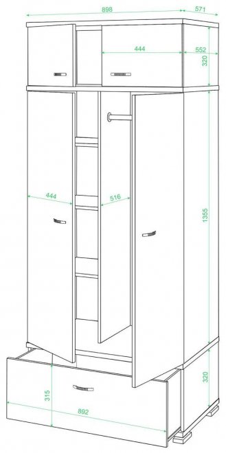 Шкаф КС-20 карамель / венге