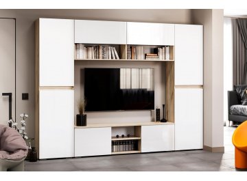 Шкаф распашной Алетра П-500 дуб крафт серый / глянец белый