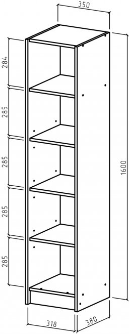 Шкаф Август-1 бельевой белый