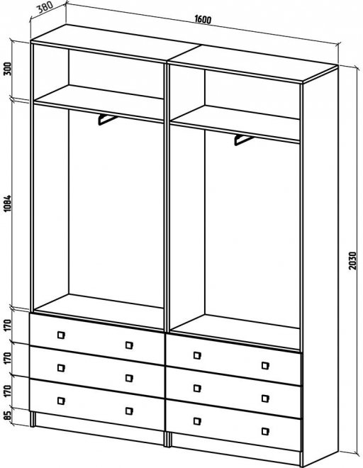 Шкаф Бостон-21 дуб молочный