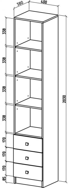 Шкаф Бостон-4 дуб молочный