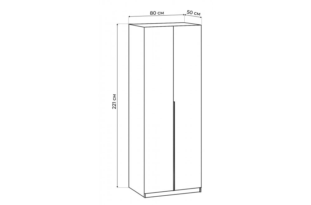 Шкаф Даиго двухстворчатый белый текстурный