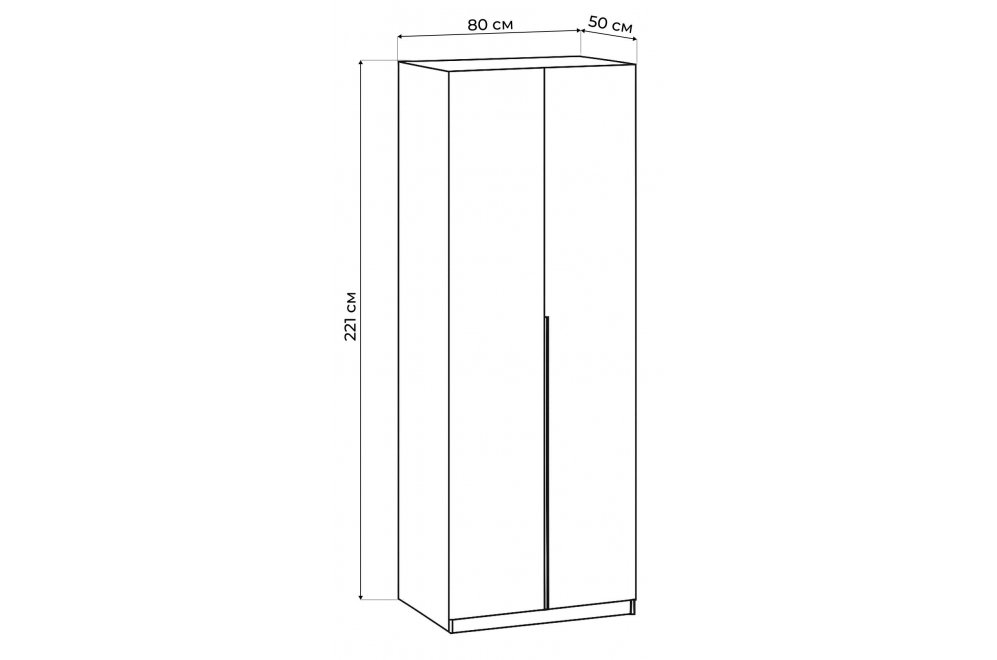 Шкаф Даиго двухстворчатый графит серый