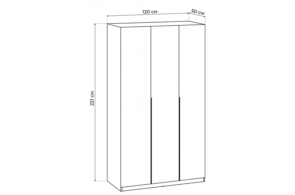 Шкаф Даиго трехстворчатый графит серый