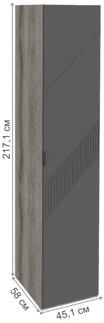 Шкаф Дишна для белья графит софт / дуб гамильтон