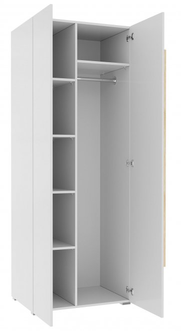 Шкаф двухдверный Куба 1706.М4 дуб сонома / белый глянец