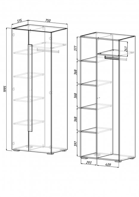 Шкаф Куба 1703.М5 дуб сонома / белый