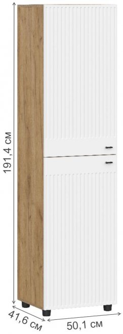 Шкаф Эдолина двухдверный дуб золотой / белый матовый