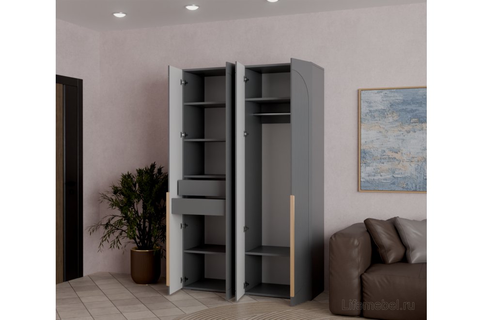 Шкаф Фиеста 130 графит софт