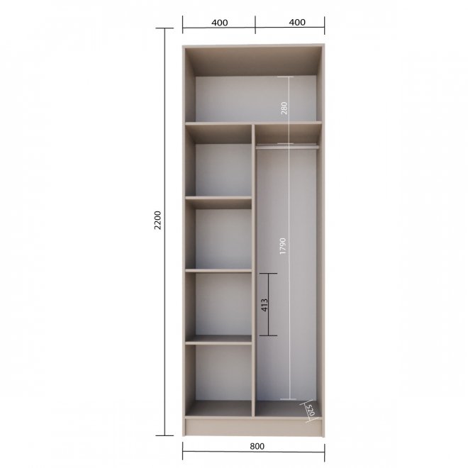 Шкаф Голд Бостон 80 бежевый / глиняный серый