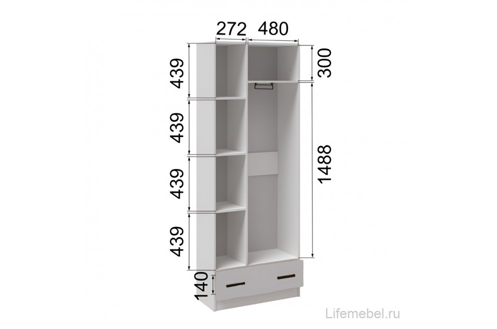 Шкаф Кевин 80 белый / дуб крафт золотой