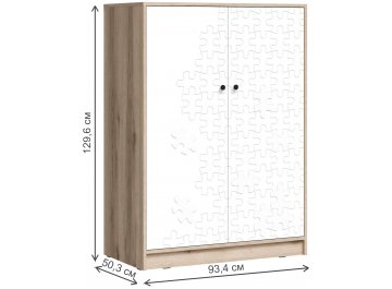 Шкаф для одежды Кинд ШК-05 супермат белый / дуб делано