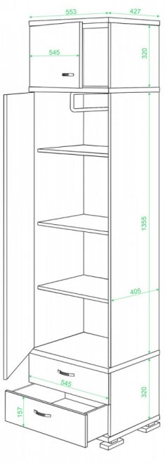 Шкаф КС-10 Ш шамони-ч
